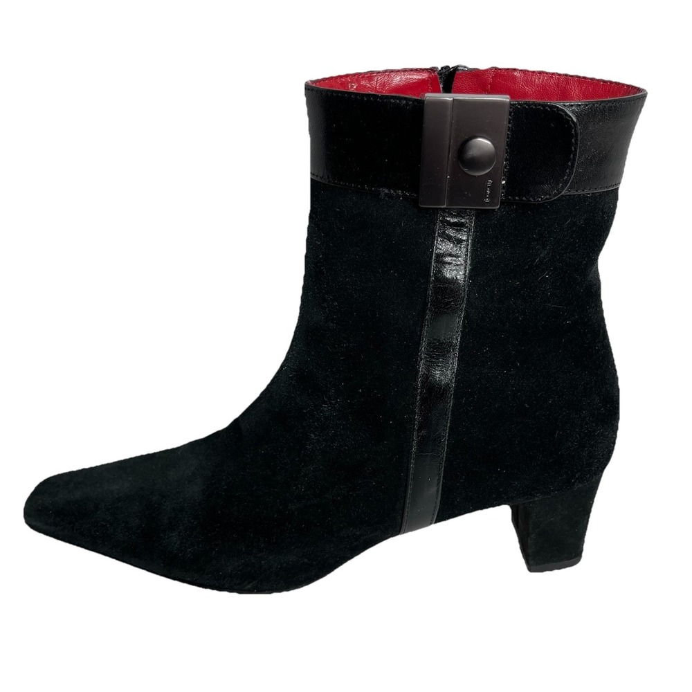 Vtg Coach Hillary Suede Ankle Boot Bootie Italy Black Suede Zip 5B Money Elegant